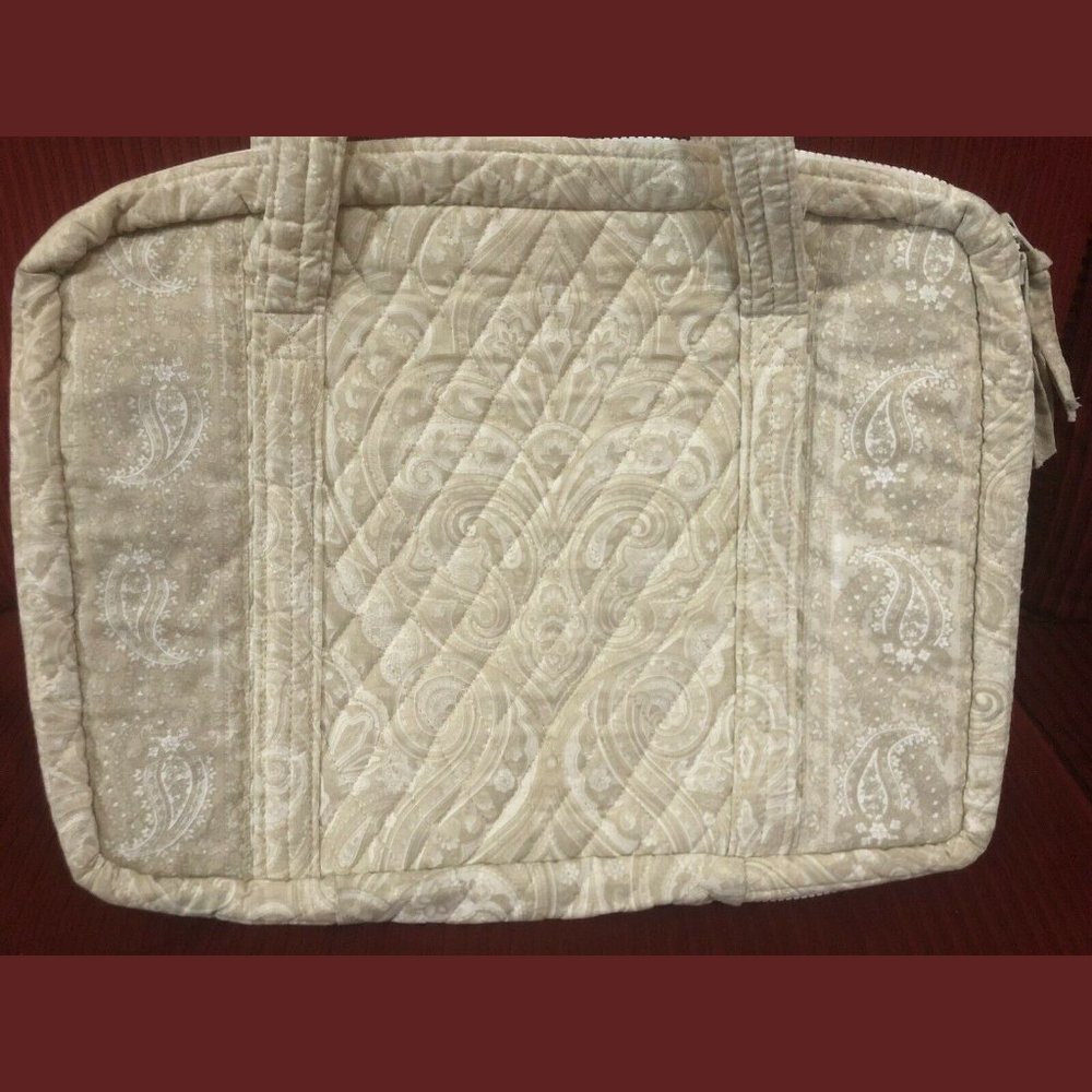 Vera Bradley 110 Bag Natural Toile Computer Laptop - Picture 2 of 5